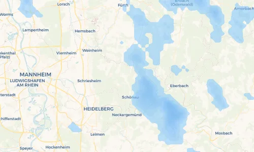 Regenradar Vorschaubild - Aktuelle Niederschläge in Heiligkreuzsteinach und Umgebung