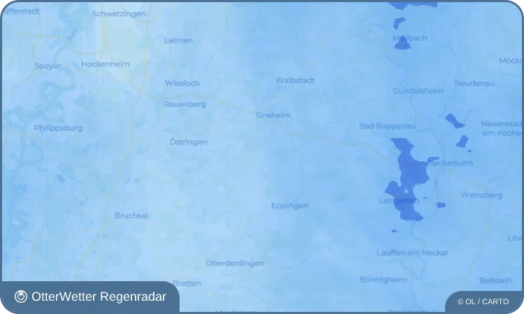 Wetter-Widget-Vorschau mit Vorhersagedaten für Hilsbach