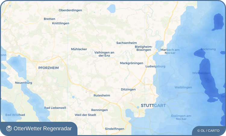 OtterWetter Regenradar-Widget Hochdorf an der Enz