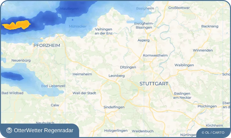 Wetter-Widget-Vorschau mit Vorhersagedaten für Höfingen