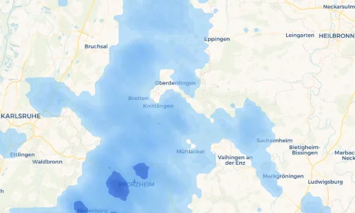 Regenradar Vorschaubild - Aktuelle Niederschläge in Hohenklingen und Umgebung