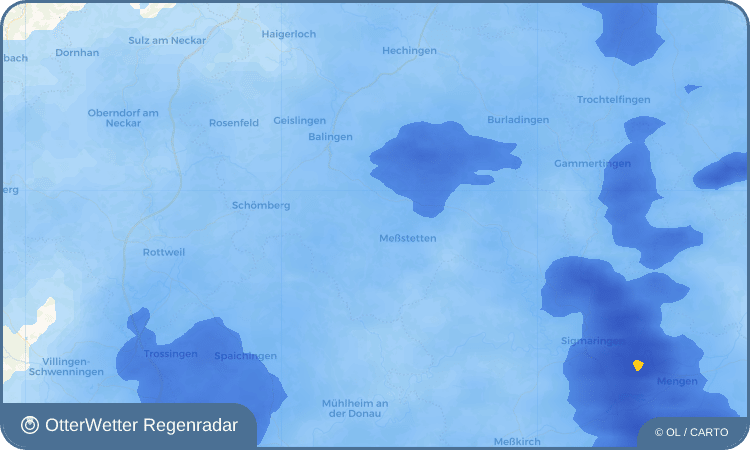 Widget-Vorschau für Hossingen Wetter-Widget-Vorschau mit Vorhersagedaten für Hossingen
