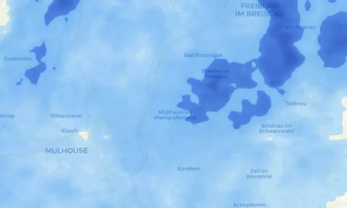 Regenradar Vorschaubild - Aktuelle Niederschläge in Hügelheim und Umgebung