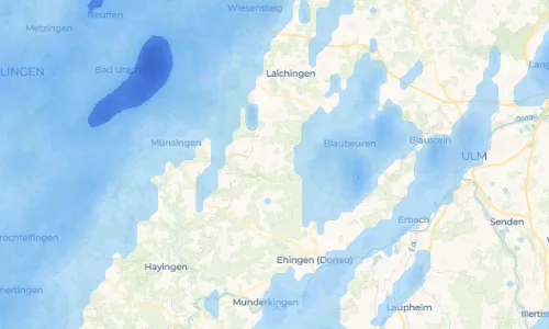 Regenradar Vorschaubild - Aktuelle Niederschläge in Justingen und Umgebung