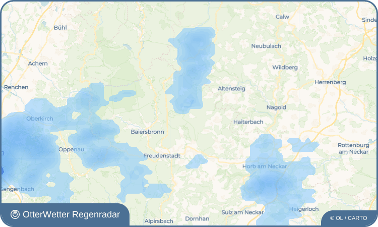 OtterWetter Regenradar-Widget Kälberbronn