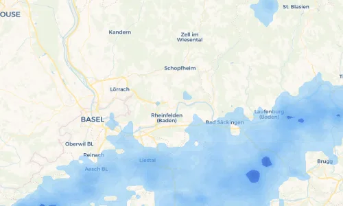 Regenradar-Vorschau: aktuelle Niederschläge in Karsau und Umgebung