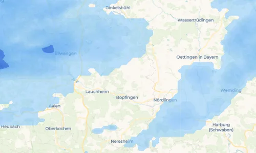 Regenradar Kerkingen: aktuelle Niederschläge in Kerkingen und Umgebung, Stand 22. Oktober 2026 um 3:25 Uhr