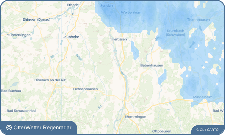 OtterWetter Regenradar-Widget Kirchberg an der Iller