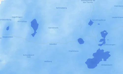 Regenradar Vorschaubild - Aktuelle Niederschläge in Kirchberg an der Jagst und Umgebung