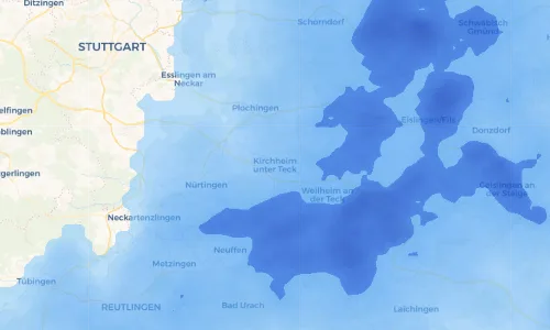 Regenradar Vorschaubild - Aktuelle Niederschläge in Kirchheim unter Teck und Umgebung