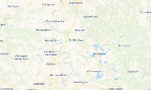 Regenradar Kleinbottwar: aktuelle Niederschläge in Kleinbottwar und Umgebung, Stand 28. Oktober 2026 um 20:55 Uhr