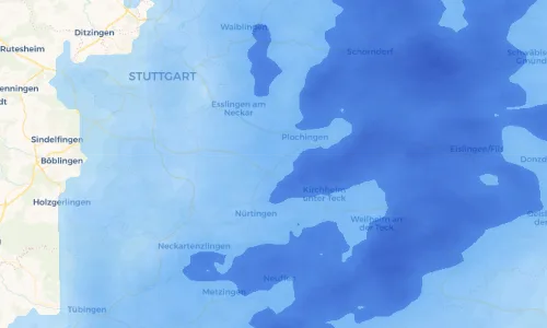 Regenradar Vorschaubild - Aktuelle Niederschläge in Köngen und Umgebung