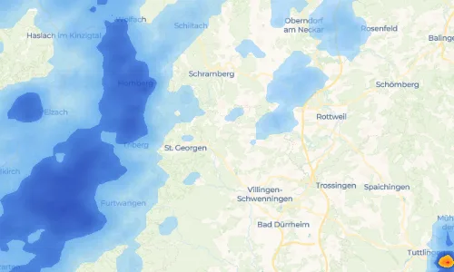 Regenradar Vorschaubild - Aktuelle Niederschläge in Königsfeld im Schwarzwald und Umgebung