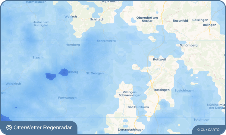 OtterWetter Regenradar-Widget Königsfeld im Schwarzwald