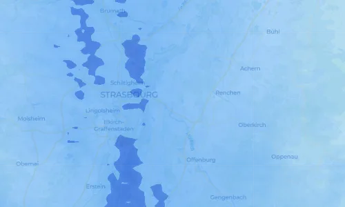 Regenradar Kork: aktuelle Niederschläge in Kork und Umgebung, Stand 23. Oktober 2026 um 15:05 Uhr