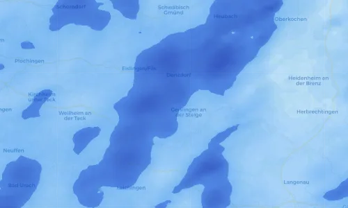 Regenradar Vorschaubild - Aktuelle Niederschläge in Kuchen und Umgebung