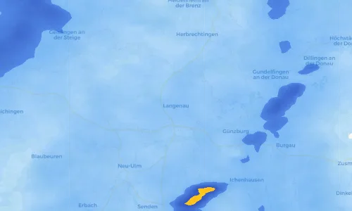 Regenradar Vorschaubild - Aktuelle Niederschläge in Langenau und Umgebung