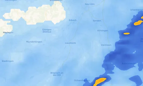 Regenradar Vorschaubild - Aktuelle Niederschläge in Laupheim und Umgebung