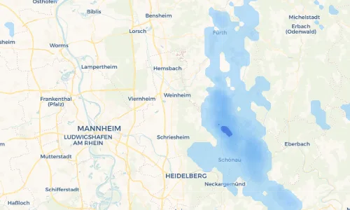 Regenradar Vorschaubild - Aktuelle Niederschläge in Lützelsachsen und Umgebung