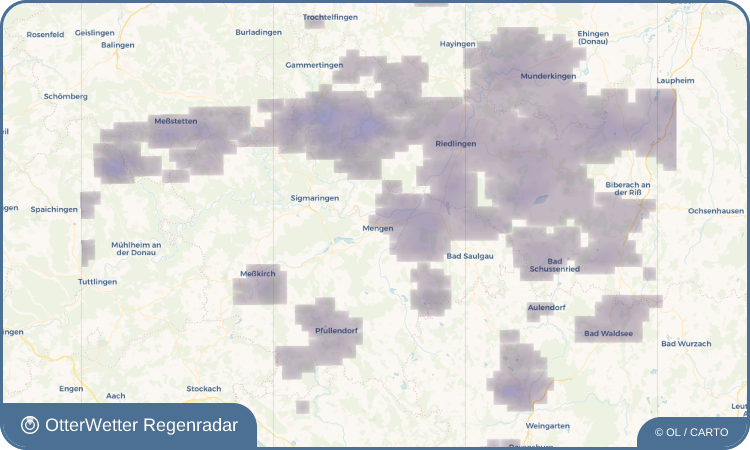 Widget-Vorschau für Mengen Wetter-Widget-Vorschau mit Vorhersagedaten für Mengen