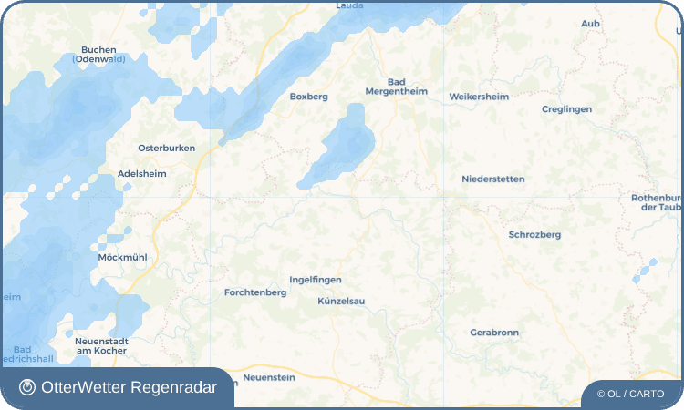 Wetter-Widget-Vorschau mit Vorhersagedaten für Meßbach