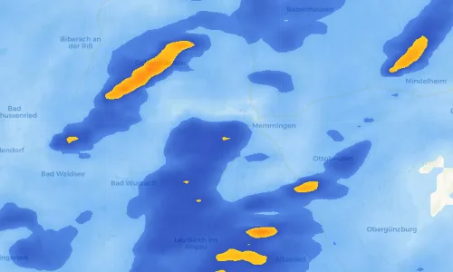 Regenradar Vorschaubild - Aktuelle Niederschläge in Mooshausen und Umgebung