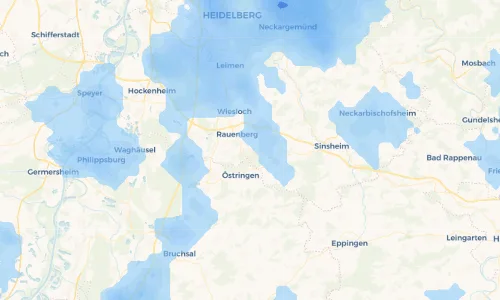 Regenradar Vorschaubild - Aktuelle Niederschläge in Mühlhausen und Umgebung