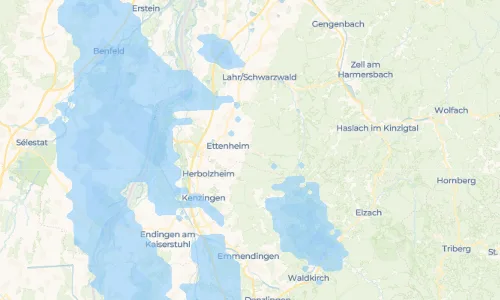 Regenradar Vorschaubild - Aktuelle Niederschläge in Münchweier und Umgebung