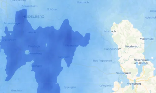 Regenradar Vorschaubild - Aktuelle Niederschläge in Neckarbischofsheim und Umgebung