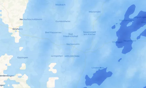 Regenradar Vorschaubild - Aktuelle Niederschläge in Neckarsulm und Umgebung