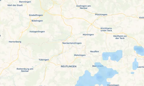 Regenradar Vorschaubild - Aktuelle Niederschläge in Neckartenzlingen und Umgebung