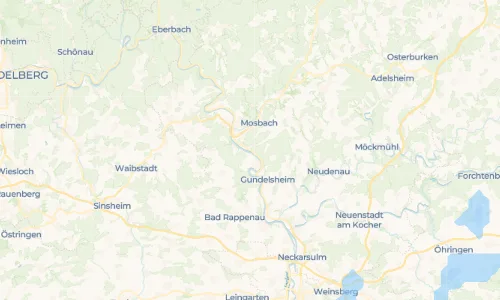 Regenradar Neckarzimmern: aktuelle Niederschläge in Neckarzimmern und Umgebung, Stand 20. Oktober 2026 um 7:05 Uhr