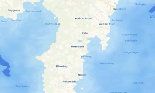 Regenradar Vorschaubild - Aktuelle Niederschläge in Neubulach und Umgebung