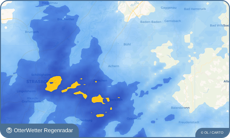 Widget-Vorschau für Oberachern Wetter-Widget-Vorschau mit Vorhersagedaten für Oberachern