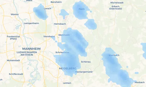 Regenradar Vorschaubild - Aktuelle Niederschläge in Oberflockenbach und Umgebung
