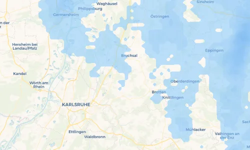 Regenradar Vorschaubild - Aktuelle Niederschläge in Obergrombach und Umgebung