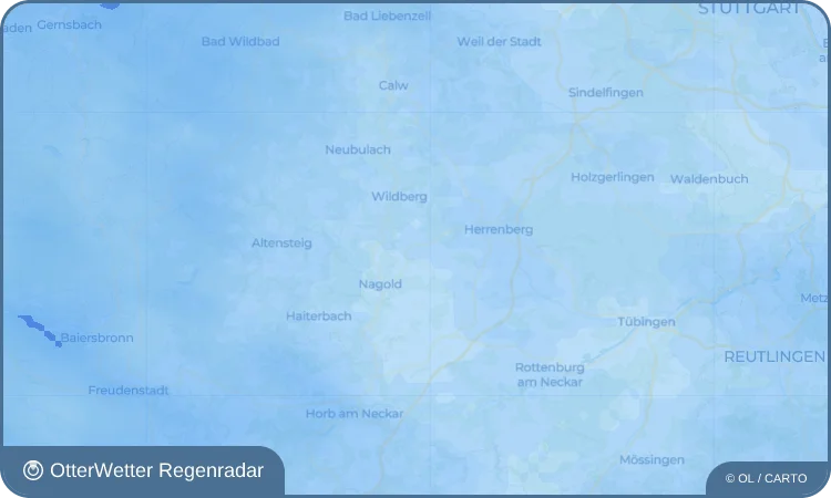 Widget-Vorschau für Oberjettingen Wetter-Widget-Vorschau mit Vorhersagedaten für Oberjettingen
