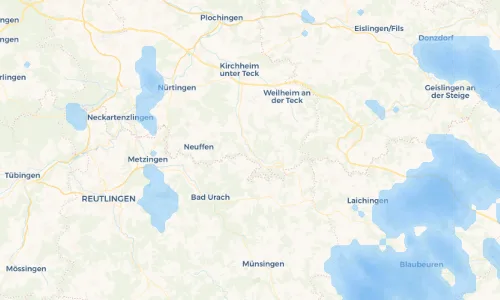 Regenradar Vorschaubild - Aktuelle Niederschläge in Oberlenningen und Umgebung