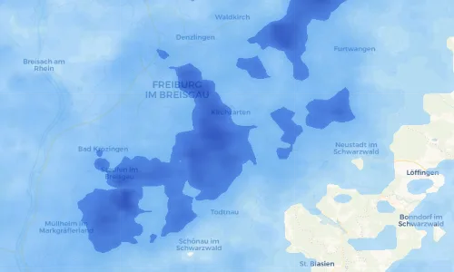 Regenradar Vorschaubild - Aktuelle Niederschläge in Oberried und Umgebung