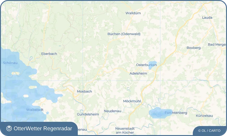 Widget-Vorschau für Oberschefflenz Wetter-Widget-Vorschau mit Vorhersagedaten für Oberschefflenz