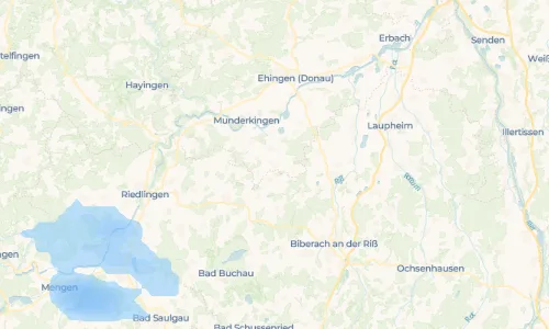 Regenradar Oberstadion: aktuelle Niederschläge in Oberstadion und Umgebung, Stand 19. Oktober 2026 um 11:40 Uhr