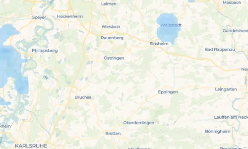 Regenradar Odenheim: aktuelle Niederschläge in Odenheim und Umgebung, Stand 22. Oktober 2026 um 3:30 Uhr