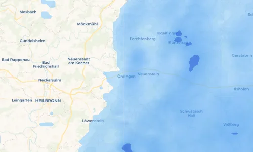 Regenradar Vorschaubild - Aktuelle Niederschläge in Öhringen und Umgebung