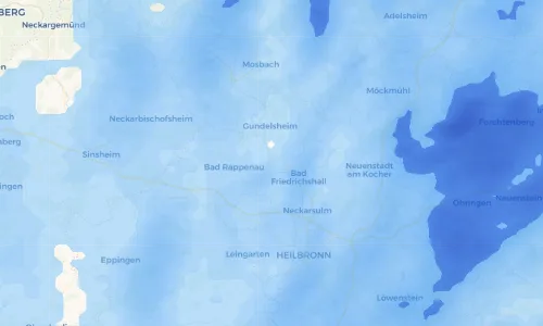 Regenradar Vorschaubild - Aktuelle Niederschläge in Offenau und Umgebung