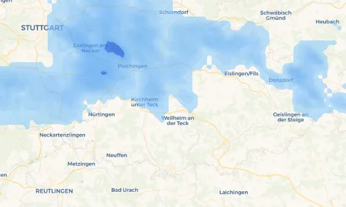 Regenradar-Vorschau: aktuelle Niederschläge in Ohmden und Umgebung