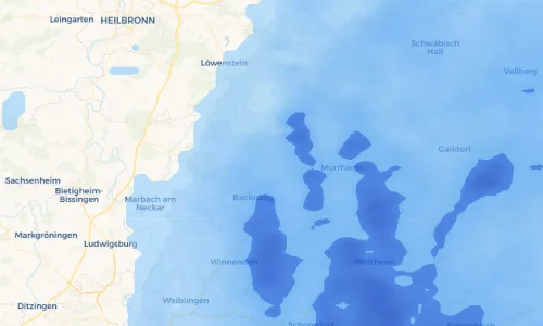 Regenradar Vorschaubild - Aktuelle Niederschläge in Oppenweiler und Umgebung