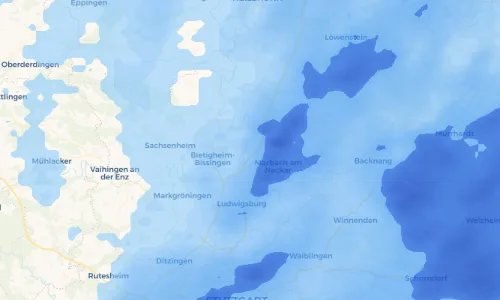 Regenradar Vorschaubild - Aktuelle Niederschläge in Pleidelsheim und Umgebung