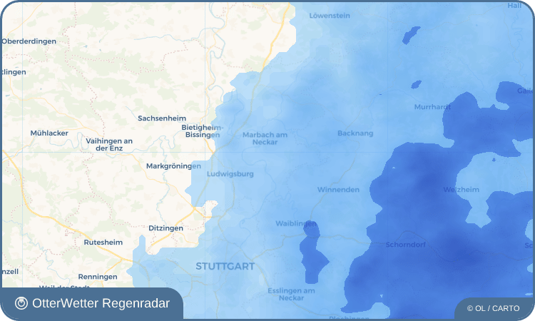 Widget-Vorschau für Poppenweiler Wetter-Widget-Vorschau mit Vorhersagedaten für Poppenweiler