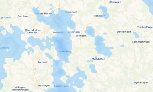 Regenradar Vorschaubild - Aktuelle Niederschläge in Roßwangen und Umgebung