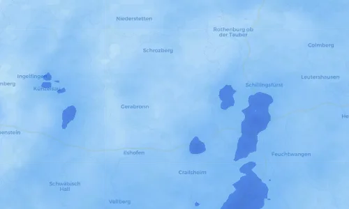 Regenradar Vorschaubild - Aktuelle Niederschläge in Rot am See und Umgebung